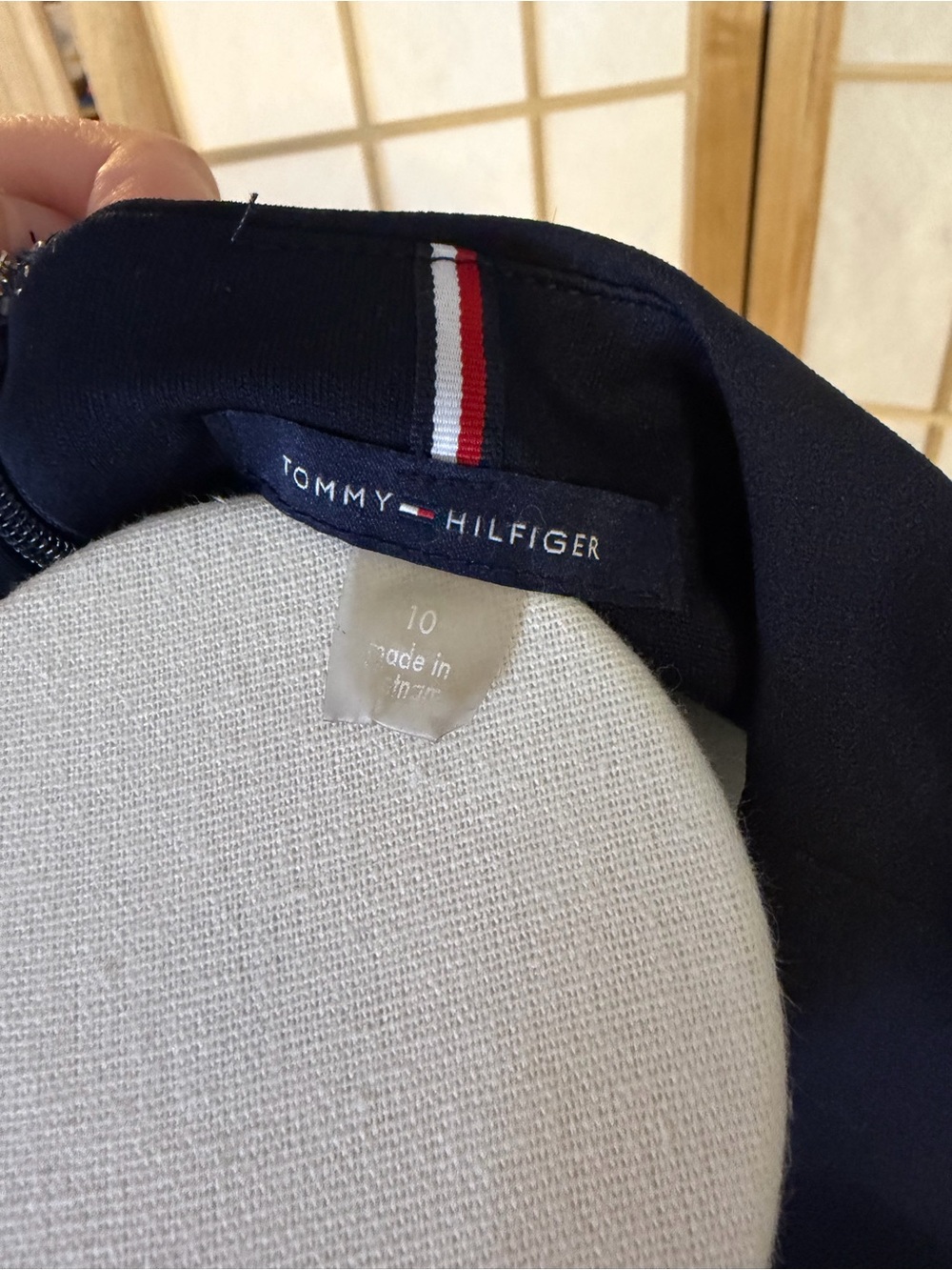 Tommy Hilfiger Navy Square-Neck Sleeveless Dress - Picture 4 of 5